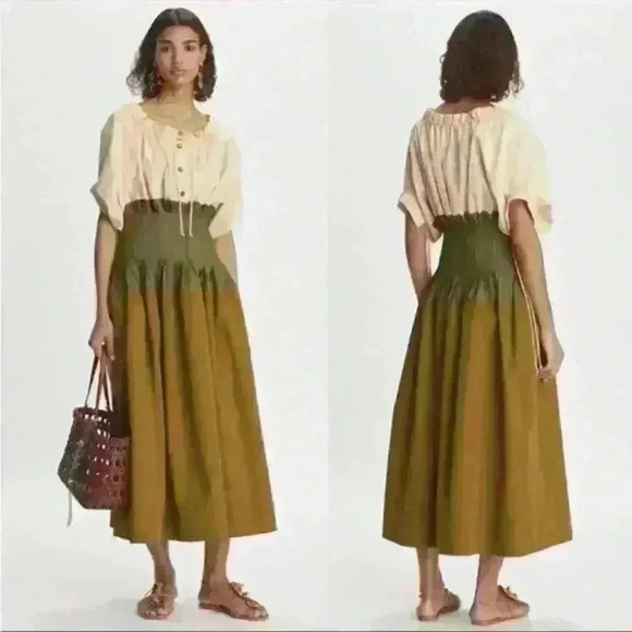 Tory Burch Dresses & Skirts - Tory Burch Colorblock Poplin Dress-Dark Mustard, Size 14
